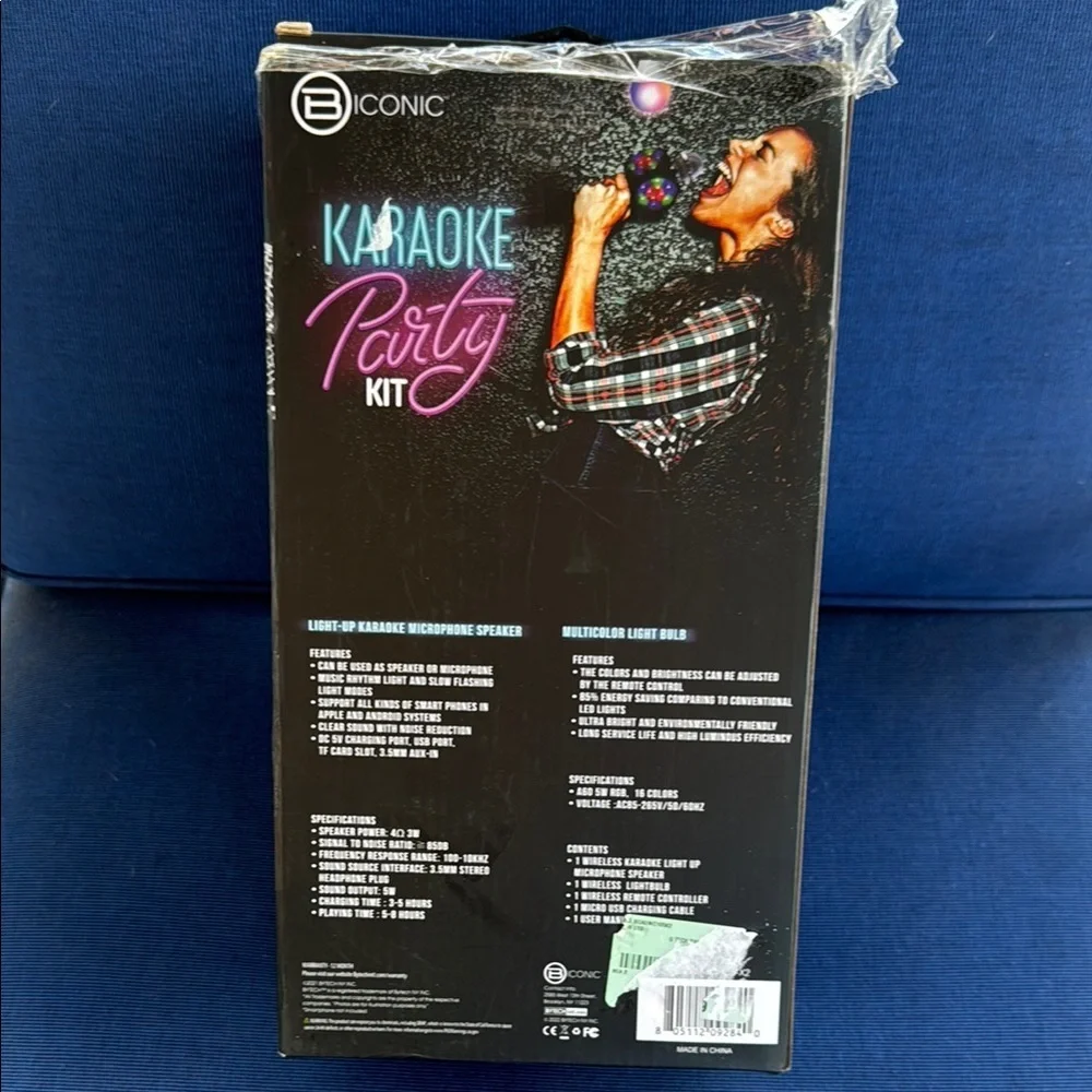 Karaoke Party Kit with Multicolor Light Bulb and Microphone